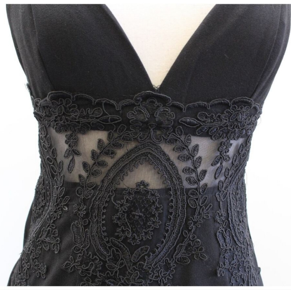Lulu's Black Embroidered Mesh Lace Bodycon Dress Can't Deny It Size XL NWT - Picture 5 of 16